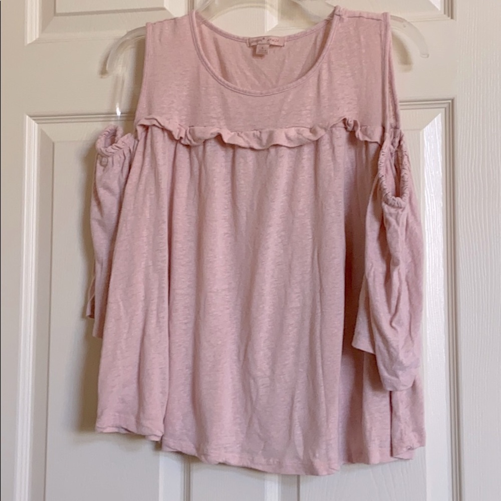 Gibson Latimer Blush Cold Shoulder Top